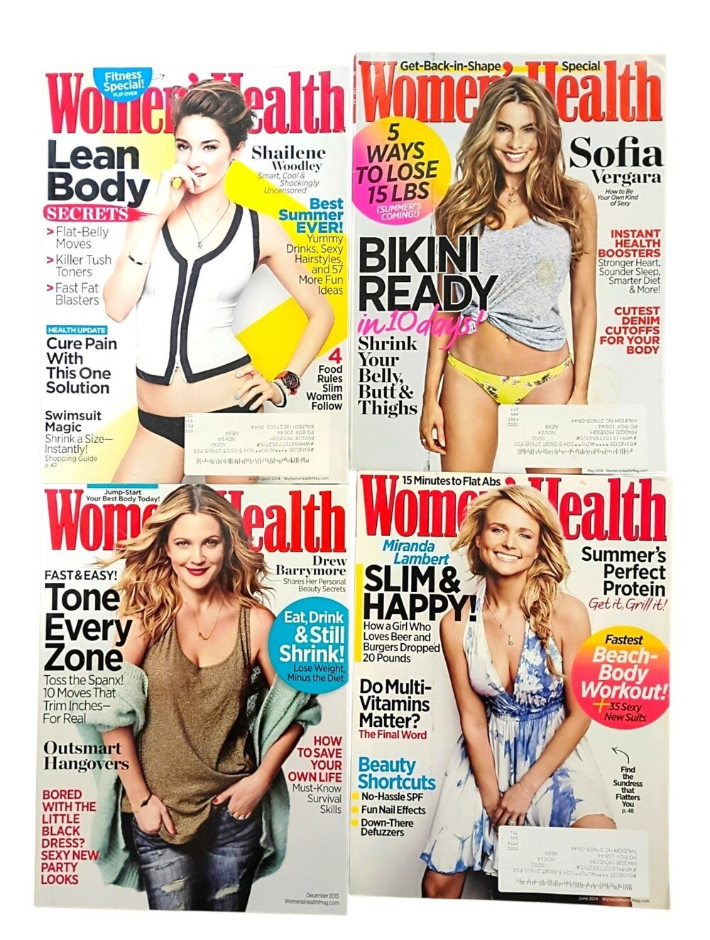 "Women's Health" Magazines Drew Barrymore Miranda Lambert Sophia Vegara Woodley